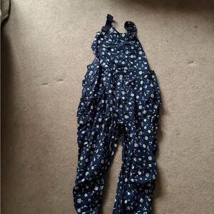 Duluth Trading Co Blue Floral Overalls